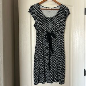 Ann Taylor Loft Petite Black and White Knit Dress